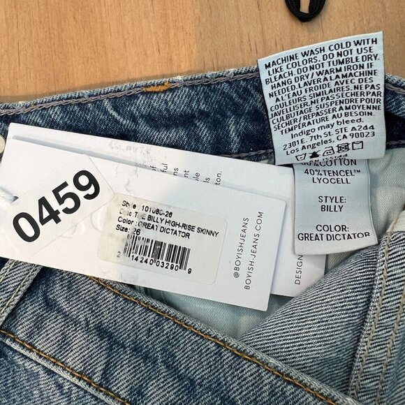 Boyish The BILLY Rigid High Rise Skinny Jeans Sz 26 in GREAT DICTATOR - Picture 7 of 11